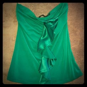 The Limited, emerald green strapless top. Small
